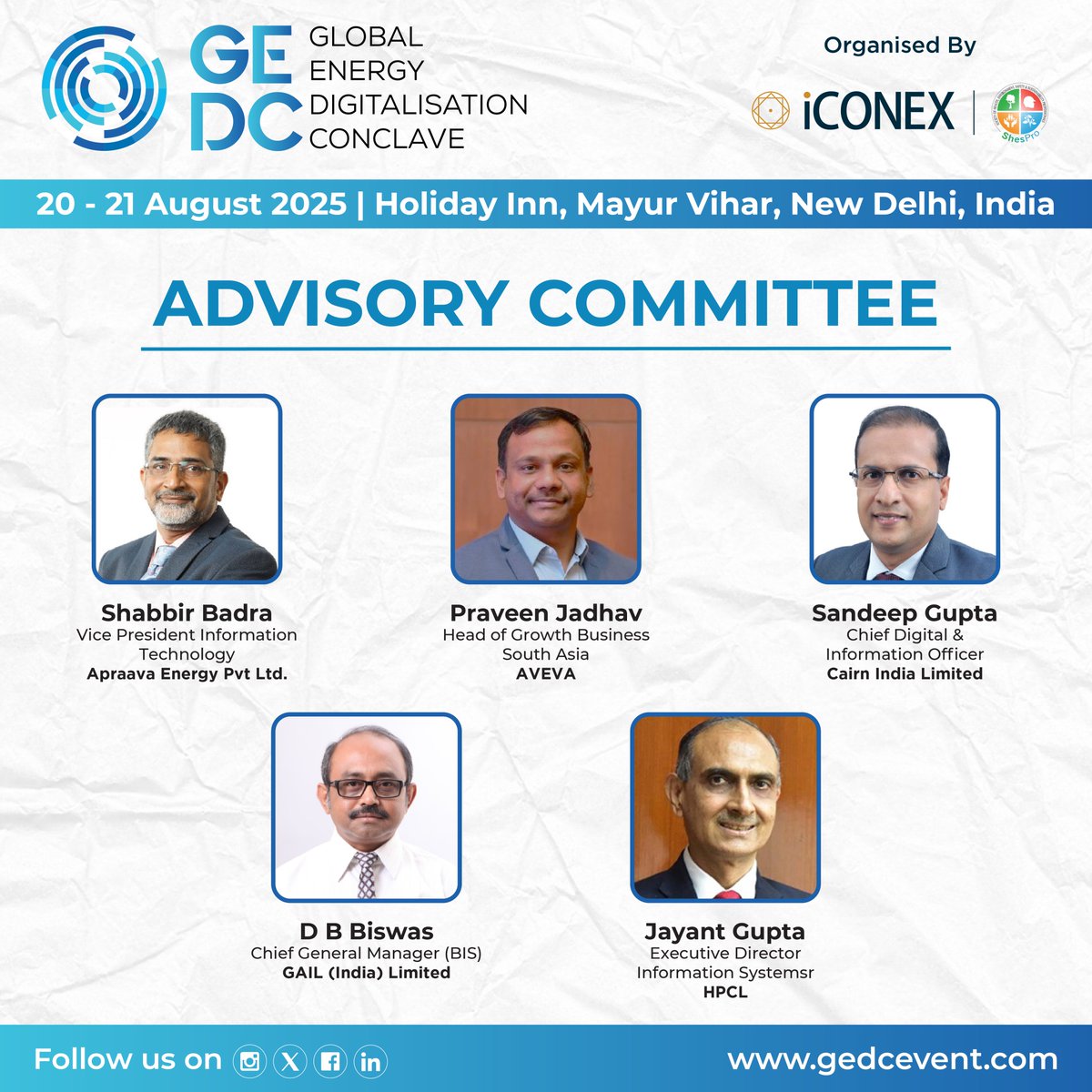 gedcevent's tweet photo. Introducing the masterminds driving #GEDC2025 forward.
The Advisory Committee of GEDC 2025 comprises some of the most respected minds in energy and technology. With their direction GEDC is positioned to be a landmark global dialogue on digitalisation in energy.
 #CommitteeMembers https://t.co/VLqBpBT9px