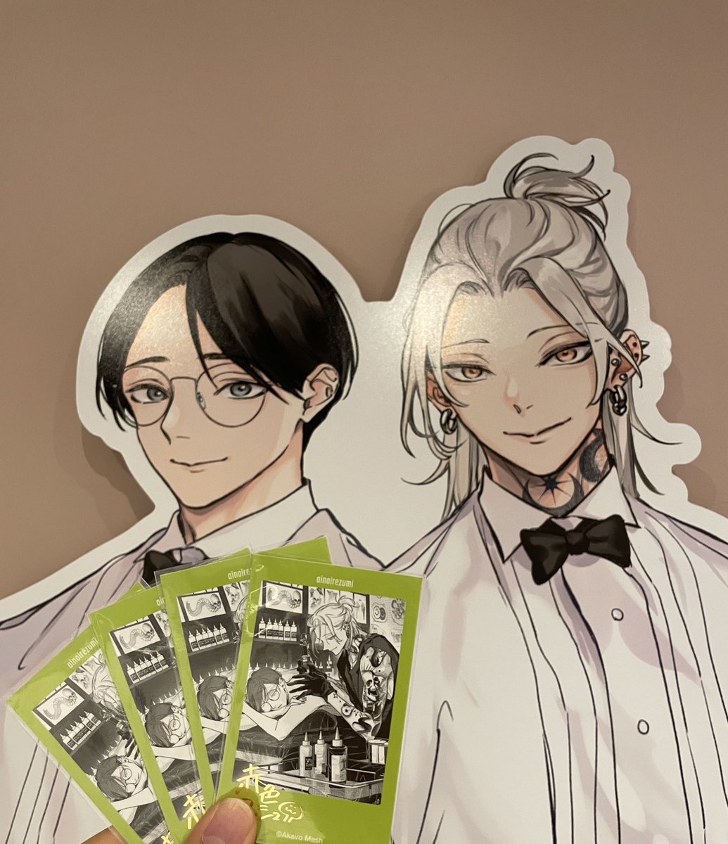 ˗ˏˋ フルールコミックス10周年記念カフェ
　　開催おめでとうございます🎉   ˎˊ˗

2回カフェに行ってきました！！
全てが素敵空間すぎて..!!幸せでした！
自引きできて、2人の写真が撮れて大満足でした🫶🏻

#愛の刺青 #フルール10th
#赤色マッシュ先生 (<a href="/akaimash004/">赤色マッシュ🍄</a> )