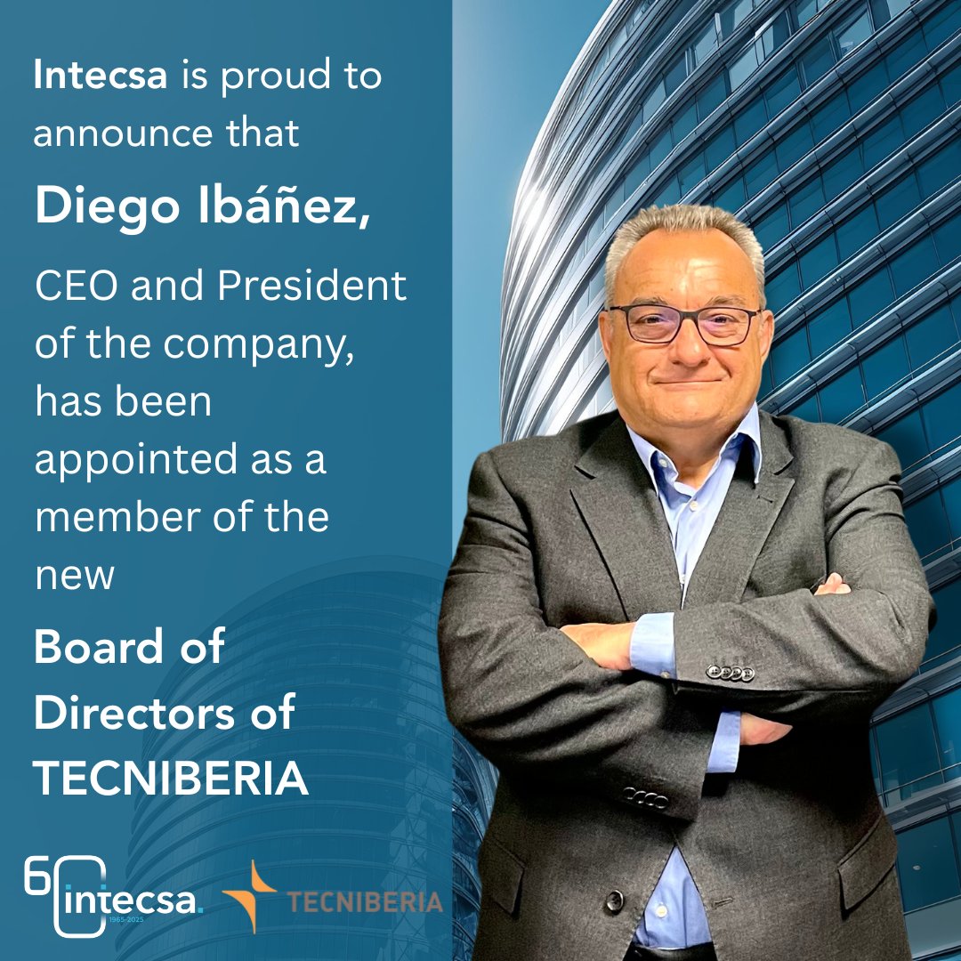 IntecsaInarsa's tweet photo. We’re proud to share that our CEO and President, Diego Ibáñez, has joined the new Board of Directors of TECNIBERIA, representing Spain’s leading engineering firms.

🔗 Read more: https://t.co/k2XZju6B8J

#Leadership #Engineering #Tecniberia #Intecsa https://t.co/U0u9IQGZpD