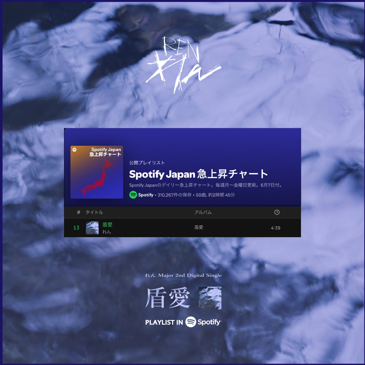 れん ⫿ <a href="/rendesug/">れん</a>
 ︎
︎ 
︎ 
─────────────

        Digital Single  ｢盾愛｣
"Spotify急上昇チャート選出"

─────────────
︎ 
︎ 
︎ 
是非 <a href="/SpotifyJP/">Spotify Japan</a> で沢山お聴きください
open.spotify.com/playlist/37i9d…