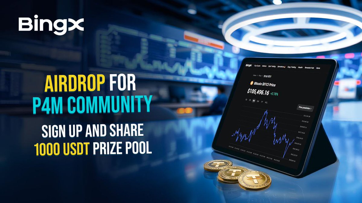 andrei_sobolev_'s tweet photo. Airdrop of 1000 USDT 💵 for new BingX users:

1. Register an account using this link - https://t.co/DuiYzvch7v (code via the app: 999);

2. The account must have completed KYC and have a balance of >10$ in any coin (to filter out multi-accounters and abusers);

3. The top 10 users by turnover will receive a guaranteed prize of 50 USDT 💵, and another 25 random users will receive 20 USDT 💵 each. 

Only users who registered an account on or after June 9, 2025 are eligible to participate in the Airdrop. The results of the contest will be announced in a week: on June 16, 2025, everyone will receive transactions in USDT via UID.

Dig in 💰

#Airdrop #BingX #Crypto @BingXOfficial
