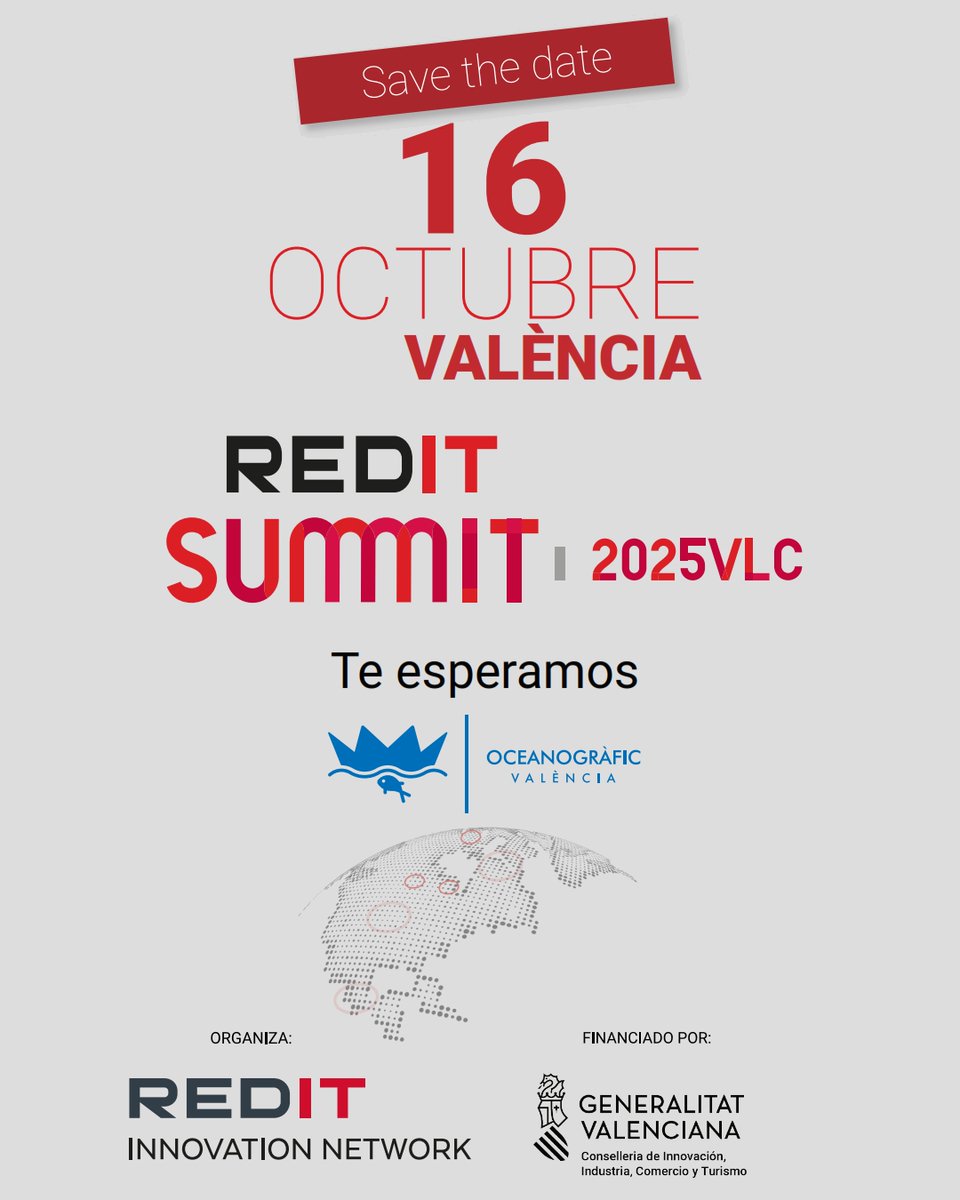 REDIT (@redit_es) on Twitter photo ¡Vuelve el #REDITSummit! Presentamos la 5ª edición que celebraremos el 16 de octubre en Valencia, en el
<a href="/Oceanografic_vl/">Oceanogràfic València</a> 👏🏻 ¡Muy pronto programa provisional y muchas más novedades! Resérvate ya la fecha y estate atento a la inscripción 🚀 <a href="/GVAinicotur/">GVA Inicotur</a> reditsummit.com ¡Vuelve el #REDITSummit! Presentamos la 5ª edición que celebraremos el 16 de octubre en Valencia, en el
<a href="/Oceanografic_vl/">Oceanogràfic València</a> 👏🏻 ¡Muy pronto programa provisional y muchas más novedades! Resérvate ya la fecha y estate atento a la inscripción 🚀 <a href="/GVAinicotur/">GVA Inicotur</a> reditsummit.com