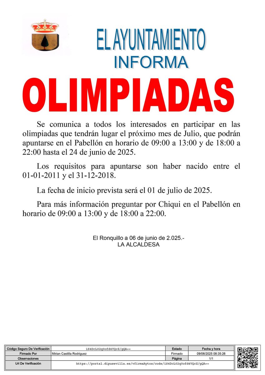 Ayto. El Ronquillo (@aytoelronquillo) on Twitter photo 