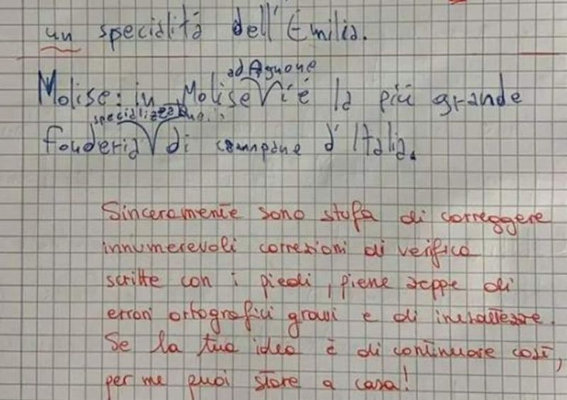 Pgreco_'s tweet photo. Voglio scrivere un messaggio ai genitori di questo bambino e alla sua Maestra.

Genitori, cambiate scuola. Subito.
E lei Maestra, cambi mestiere. Subito.

Se tuo figlio torna a casa con una frase scritta dalla maestra che recita: "Se continui così, per me puoi stare a casa", non devi rifletterci. 

Non devi discuterne. 
Non devi cercare mediazioni. 
Devi semplicemente prenderlo per mano, cambiargli scuola e spiegargli perché.

Perché quella frase non è un brutto voto. Non è un richiamo. Non è nemmeno un atto di severità.

È un’umiliazione gratuita. È una dichiarazione di resa professionale da parte di chi ha scelto un mestiere che evidentemente non è in grado di fare.

Insegni? Allora sai - o dovresti sapere - che ogni parola che esce dalla tua bocca (o dalla tua penna) può scolpire o ferire, può nutrire o distruggere. Non esiste contesto scolastico che giustifichi la frase: “puoi stare a casa”. Non esiste “stanchezza” che legittimi il disprezzo. Non esiste “volontà educativa” che autorizzi la minaccia.

E non venite a raccontarmi la storiella del "una volta c'erano le bacchette". C'erano, sì. Ed era sbagliato anche allora. Non è un modello da rimpiangere né un errore da ripetere.

Educare non significa spezzare l'autostima di un bambino con sarcasmi e disprezzo. Significa costruire. Significa tirare fuori il meglio, anche quando è difficile. Significa essere all'altezza di un ruolo che non ti è stato imposto, ma che hai scelto.

Chi non è in grado di farlo, ha il dovere morale di farsi da parte.
Chi crede che l’autorità consista nel distruggere la fiducia dei bambini, deve cambiare mestiere.

E i genitori, in questi casi, non devono tentennare. Perché la scuola che tollera (o difende) maestri così, non è una scuola.

Cambiate scuola. Subito.
E lei Maestra, cambi mestiere. Subito.

Perché un bambino che impara a sentirsi “di troppo” a scuola, domani sarà un adulto che si sentirà di troppo nella vita. E questo, nessun programma ministeriale potrà mai correggerlo.

Vergogna.