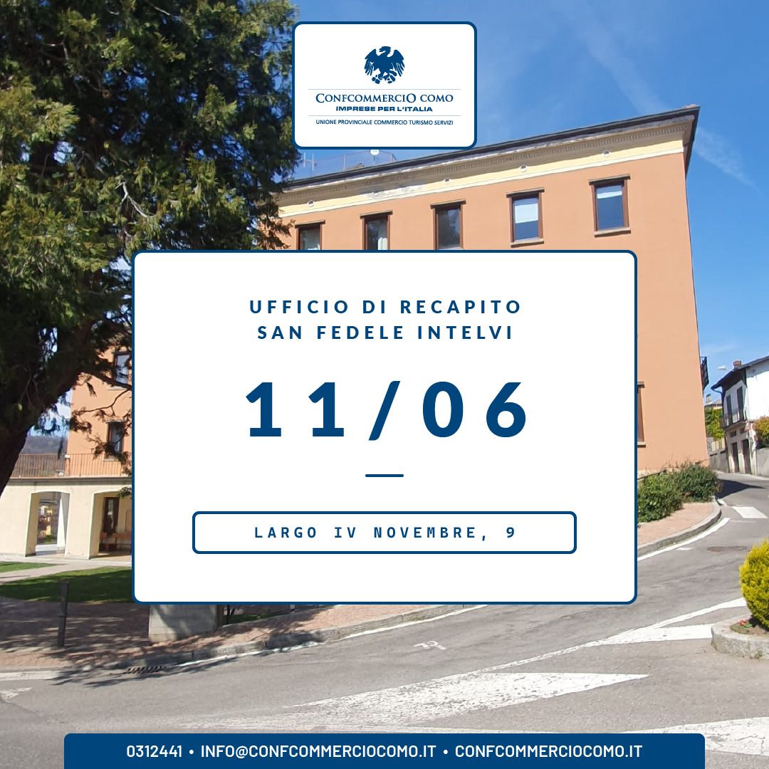 Confcommercioco's tweet photo. 🗺 Confcommercio Como è presente con un ufficio di recapito c/o il Municipio di San Fedele Intelvi per essere ancora più vicina e di supporto alle imprese della zona.
👉 Dettagli e Calendario con tutte le date: https://t.co/bavDT7Q2L2
#valleintelvi #supporto https://t.co/iVveu3YVVS