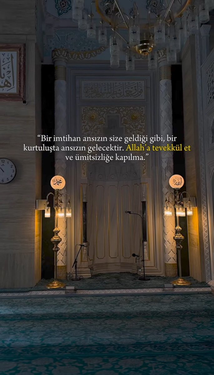 “Bir imtihan ansızın size geldiği gibi,  bir kurtuluşta ansızın gelecektir.