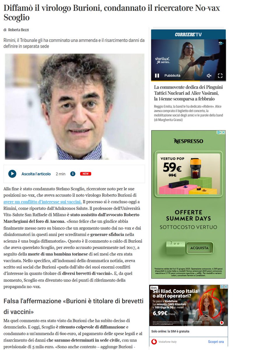 <a href="/heather_parisi/">Heather Parisi 🤐</a> Cara Collega,
dica a tutti gli i cialtroni novax che frequenta che chi mi ha accusato di inesistenti conflitti di interesse ha sbattuto sull'argomento sia il muso, sia il conto corrente. 

Meglio che lo faccia solo lei che vivendo in Cina è irraggiungibile.   

Con divozione,