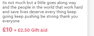 Surrey & Sussex Healthcare Charity (@sashcharity) on Twitter photo Such a lovely comment, and kind donation from Aaron on our donation page. <a href="/sashnhs/">SASH NHS Trust</a> staff - this is for you. ๐
#eastsurrey #westsussex Such a lovely comment, and kind donation from Aaron on our donation page. <a href="/sashnhs/">SASH NHS Trust</a> staff - this is for you. ๐
#eastsurrey #westsussex