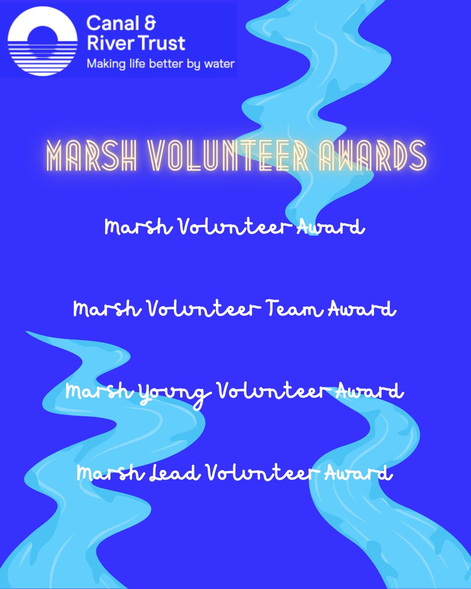 Marsh Charitable Trust (@marshawards) on Twitter photo We are excited to announce that this year's Marsh Volunteer Awards that we run in partnership with the Canal and River Trust are now open! Our Awards recognise those who make a great impact on our waterways ⭐ <a href="/CanalRiverTrust/">Canal & River Trust</a> We are excited to announce that this year's Marsh Volunteer Awards that we run in partnership with the Canal and River Trust are now open! Our Awards recognise those who make a great impact on our waterways ⭐ <a href="/CanalRiverTrust/">Canal & River Trust</a>