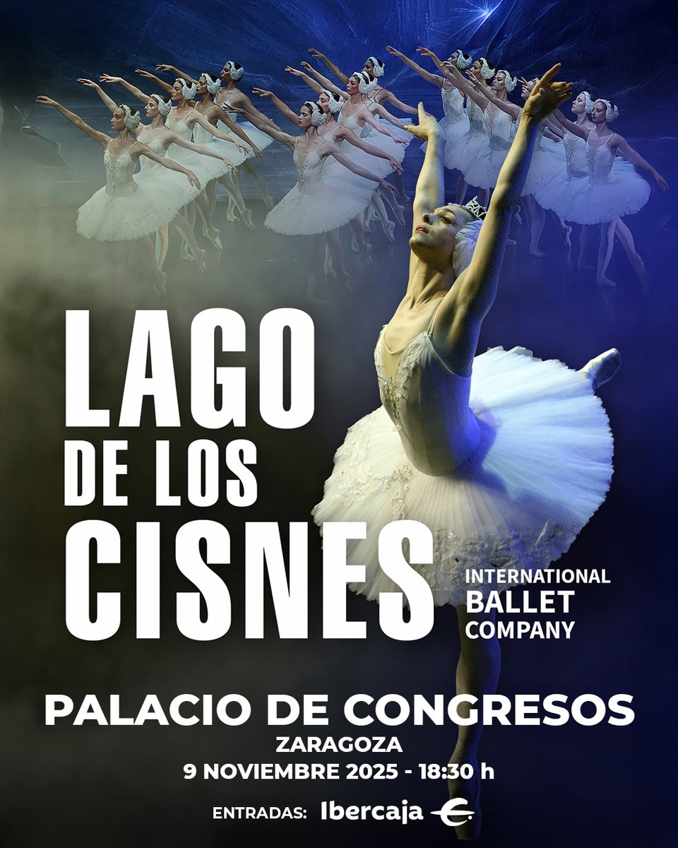 International Ballet Company presenta: 
🩰#Ballet "El Lago de los Cisnes" en #Zaragoza 
📍Palacio de Congresos de Zaragoza 
🗓️9   noviembre⏰18.30 h 
🎟️¡Entradas ya a la venta!   entradas.ibercaja.es/compra/lago-de……    <a href="/CongresosZgz/">Palacio Zaragoza</a>
