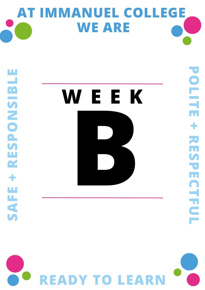 A reminder that we are on timetable week B this week! 📅 #WeAreBDAT #AllGodsChildren