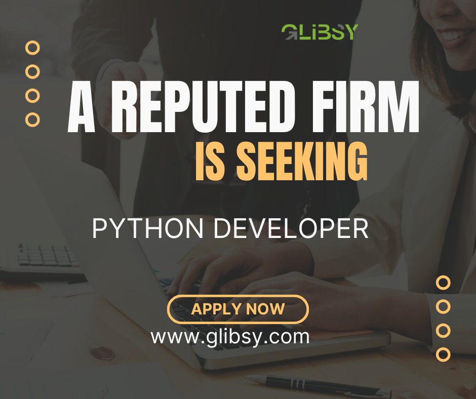 glibsy's tweet image. Apply Now!
Link: glibsy.com/in/en/jobs/684…
#hiringnow #hiringalert #phythondeveloper #phythondeveloperjobs
