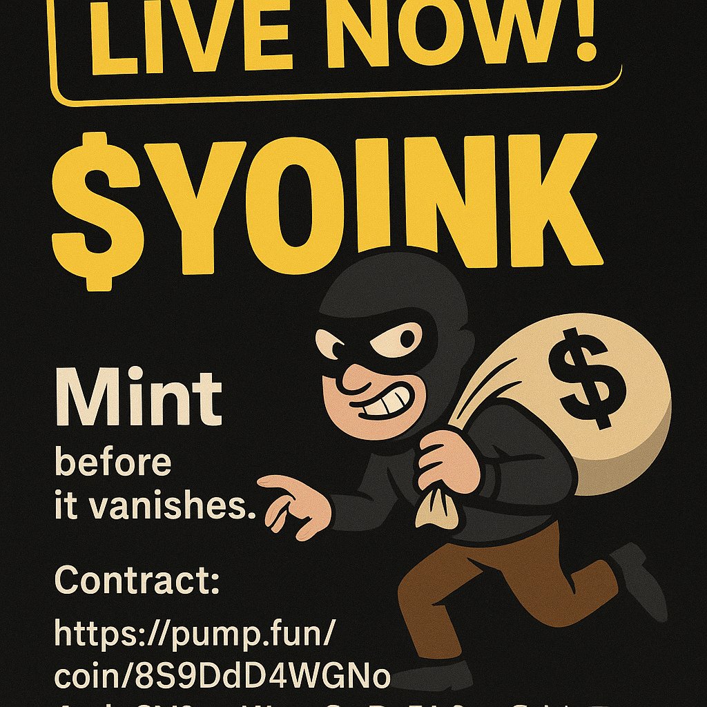 yoinkville's tweet photo. 🚨 $YOINK IS LIVE NOW! 🚨
The chain just got YOINKED.
💥 Mint before it vanishes.
💼 Contract: https://t.co/JZn9lAahFh

This isn’t a launch.
It’s a wallet heist in real-time.
🎯 Grab $YOINK.
🎭 Join the sim.
🚓 Don’t get caught.

#YOINK #PumpFun #LiveNow #MemeCoin #Solana #WalletDrama