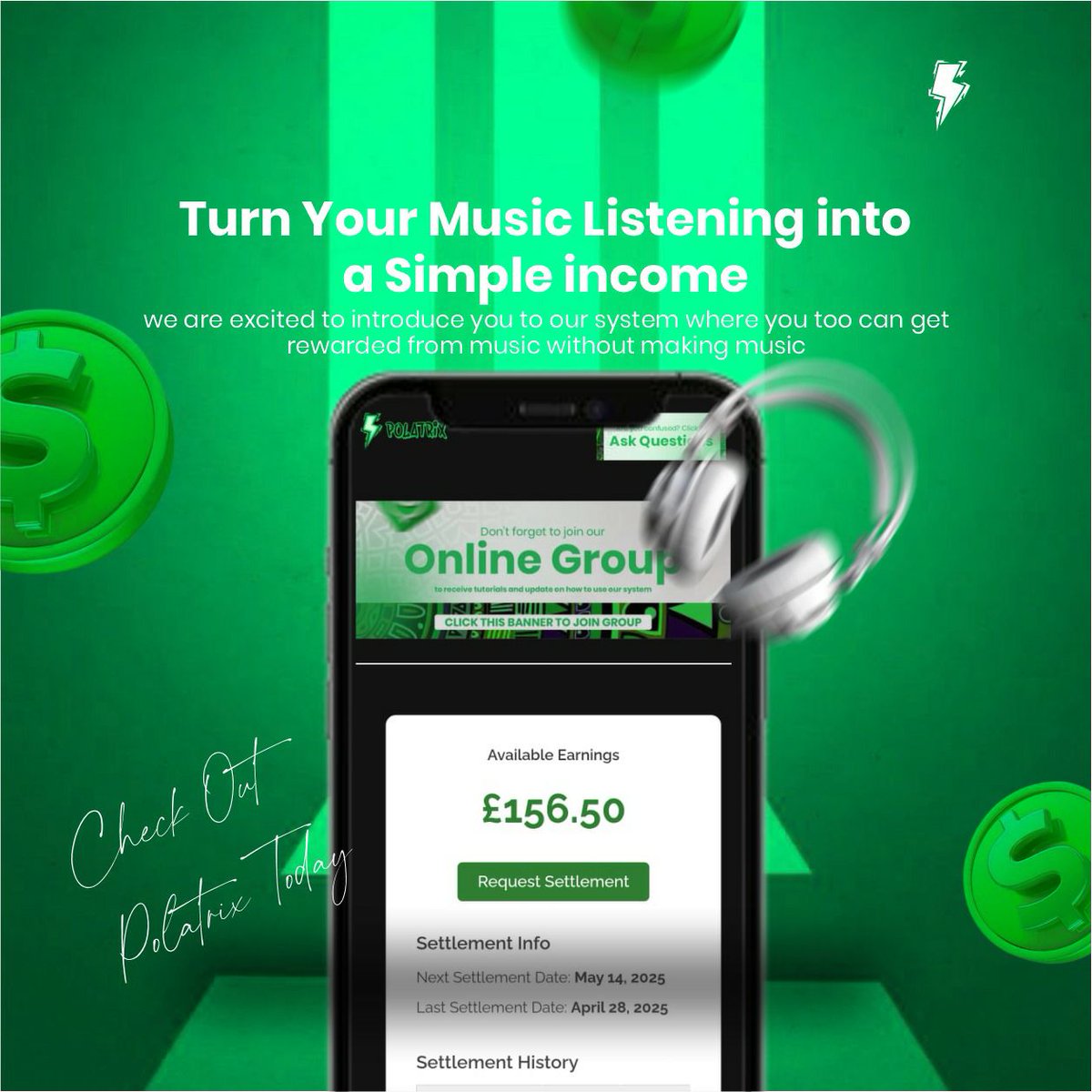 brucem51's tweet photo. Do you enjoy listening to music , why not turn that into an income stream 

No cost to join, just earning plus you get rewarded for referring your friends 

https://t.co/ygQalLRW1K https://t.co/EEqZhsfYZz