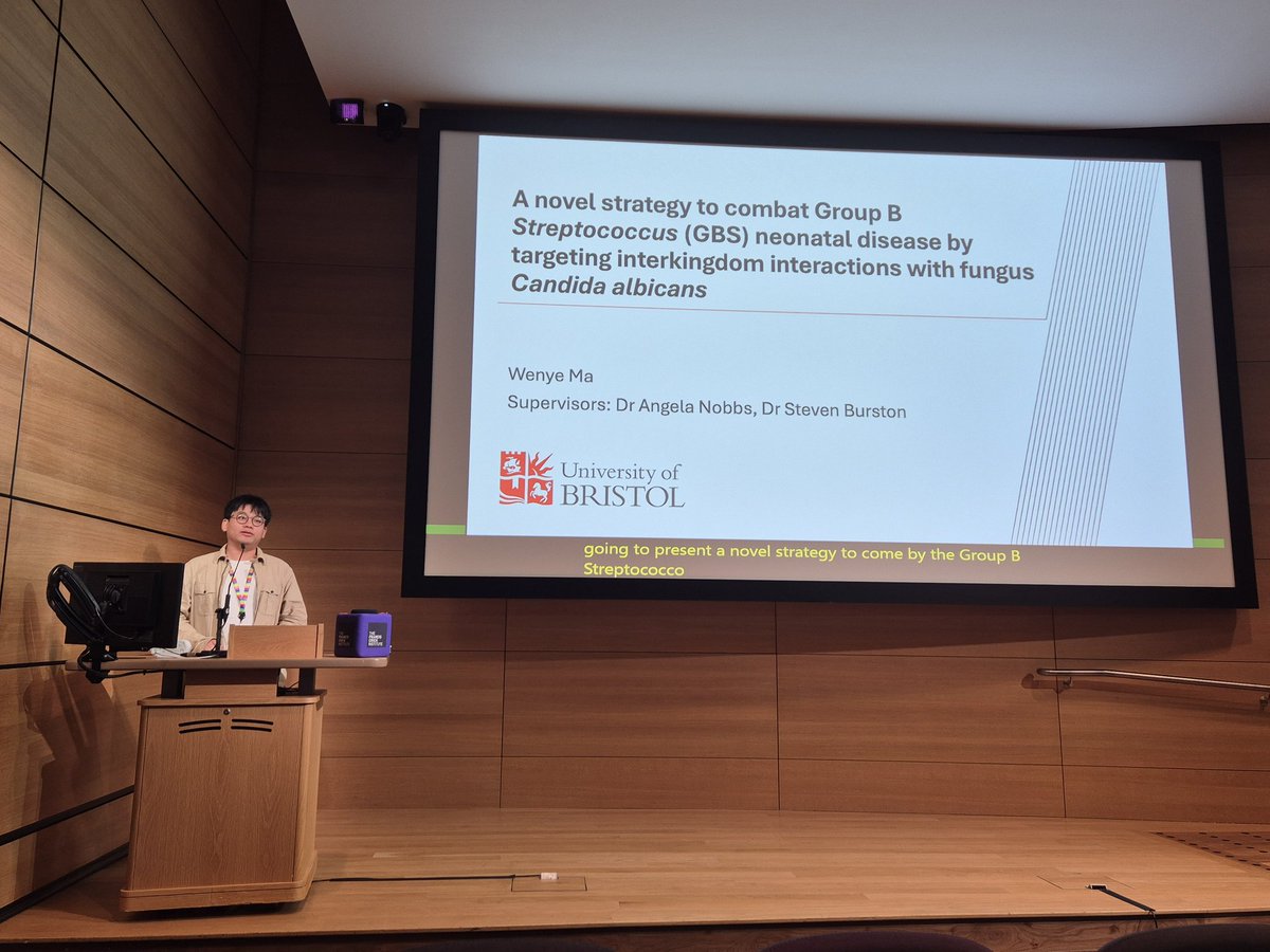London Infection Network for/by ECRs (LINE) (@londonecr) on Twitter photo Our third speaker in session 2 is Wenye Ma <a href="/BristolUni/">University of Bristol</a> who is studying interkingdom interactions between fungi and bacteria with the aim to combat Group B Streptococcus neonatal disease. #LINEsymposium2025 Our third speaker in session 2 is Wenye Ma <a href="/BristolUni/">University of Bristol</a> who is studying interkingdom interactions between fungi and bacteria with the aim to combat Group B Streptococcus neonatal disease. #LINEsymposium2025