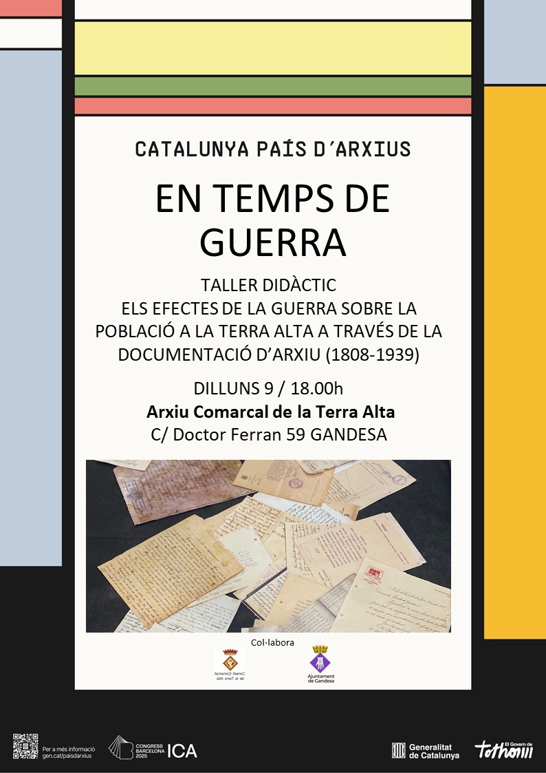 acterraalta (@acterraalta) on Twitter photo #SIA2025 Avui celebrem el Dia Internacional dels Arxius amb el taller didàctic En temps de Guerra.
📢Aprofiteu que encara ens queden places ‼️‼️
Us hi esperem avui a les 18,00 h.
#PaisArxius #xac #arxius <a href="/gencat/">Generalitat de Catalunya</a> #SIA2025 Avui celebrem el Dia Internacional dels Arxius amb el taller didàctic En temps de Guerra.
📢Aprofiteu que encara ens queden places ‼️‼️
Us hi esperem avui a les 18,00 h.
#PaisArxius #xac #arxius <a href="/gencat/">Generalitat de Catalunya</a>
