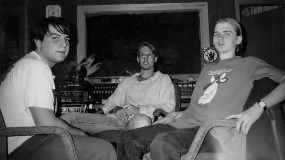 Dryrot in Feb '92, capturing what would be the final chapter of the original run. (L to R) Billy Summers (guitar/vocals), Steve Bahnweg (drums/vocals), &amp; Willie Hodges (bass) at Cro-Magnon Studios in Dayton, OH, recording "Picture Perfect." They would break up after its release.