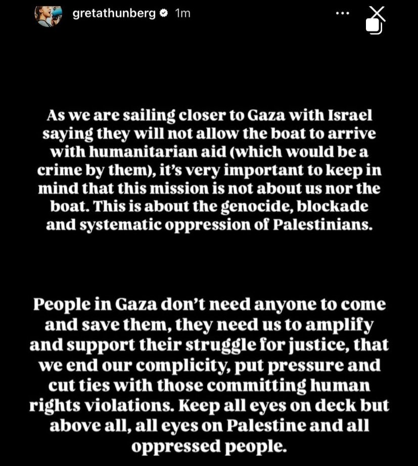 “All about your ego” meanwhile Greta has always made it clear this mission isn’t about her or the others on the boat.