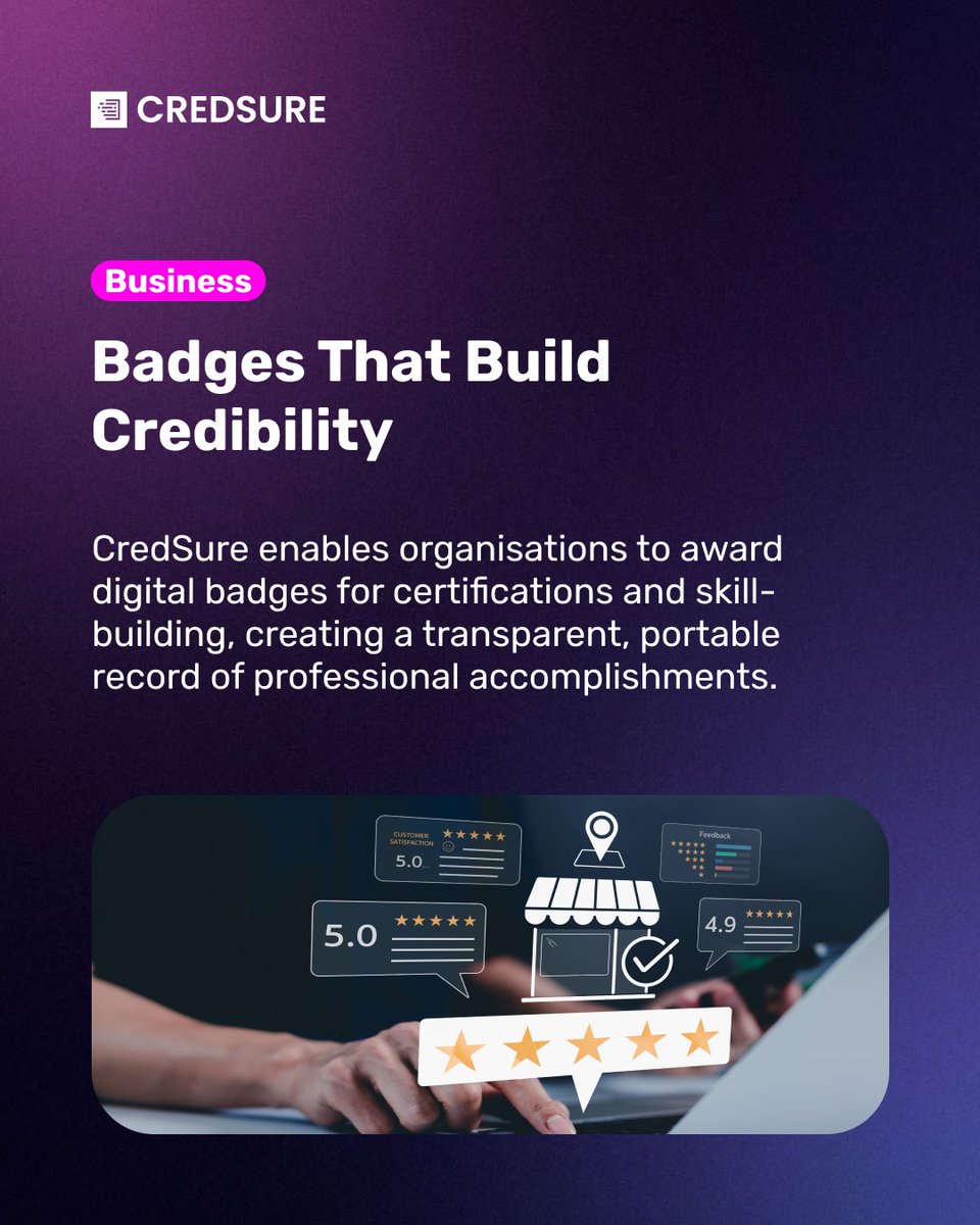 Cred_Sure's tweet photo. Credentials are the currency of legitimacy.
From diplomas and licenses to badges and certificates, many industries are upgrading to digital verification with CredSure.

Take your industry to the next stage of certification.

Book a demo today 👉https://t.co/43KA2ItMJ0 https://t.co/LQEgBYpsBT