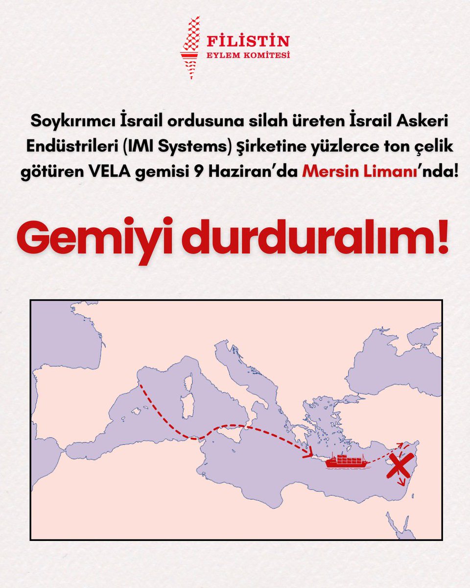 mahmut_hocaa's tweet photo. Filistin halkının katlinden, İsrail'le ticari ilişkilere devam edenler de bir o kadar sorumludur! Tüm anlaşmalar iptal edilsin ve limanlar kapatılsın! #FreePalestine #VELAyıDurdur #StopTheVELA https://t.co/9FBX9rRdpq