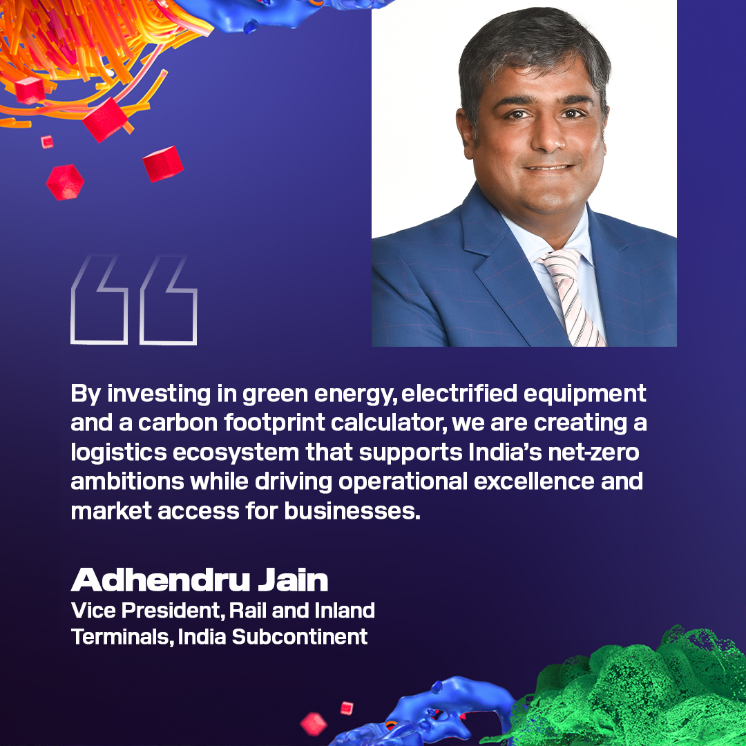 India's logistics is becoming greener, and our SARAL service is part of that shift.
Adhendru Jain, VP – Rail and Inland Terminals, India SCO, tells ITLN how green energy is powering progress toward net zero. Hear what's next for the industry: ow.ly/wOC750W69lR 
#SmartTrade