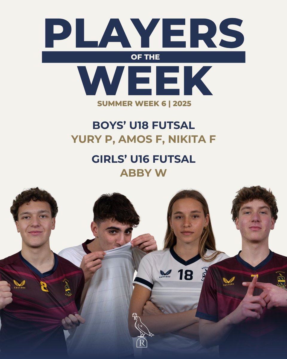 PLAYERS OF THE WEEK

The U6 led by example, propelling the Boys' U18 to an incredible level. Abby continued her Futsal development with a brilliant performance for the Girls U16.

#reptonfootball #reptonfootballprogramme
#courage #excellence

#football #futsal #schoolfootball