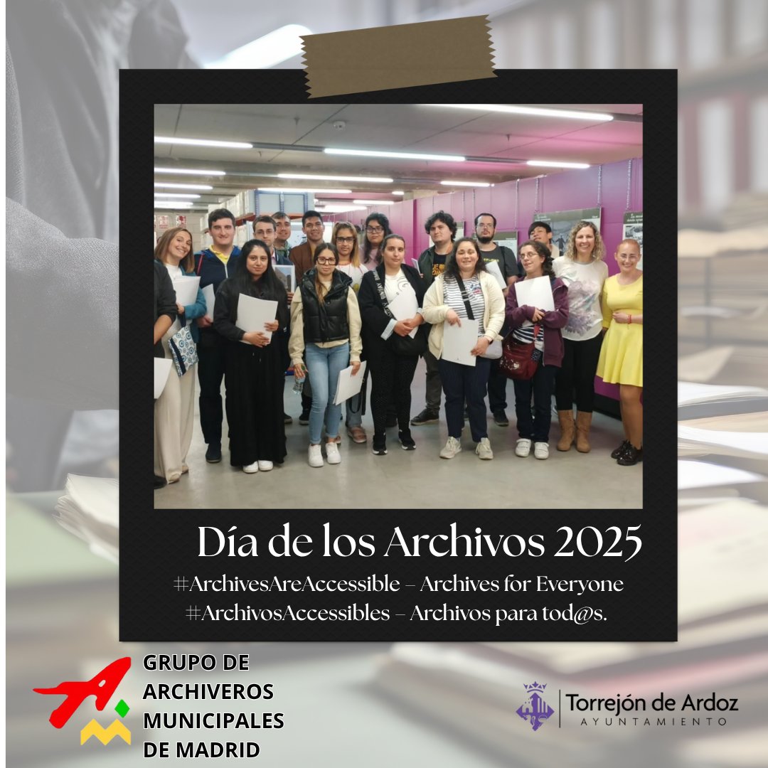 SEMANA INTERNACIONAL DE ARCHIVOS 2025: 
Celebramos el #díainternacionaldelosarchivos #iaw2025, con imágenes enviadas por algunos de nuestros miembros. #ARCHIVOSACCESIBLES  ARCHIVOS PARA TOD@S
Imágenes envidas por el Archivo Municipal de #torrejóndeardoz
