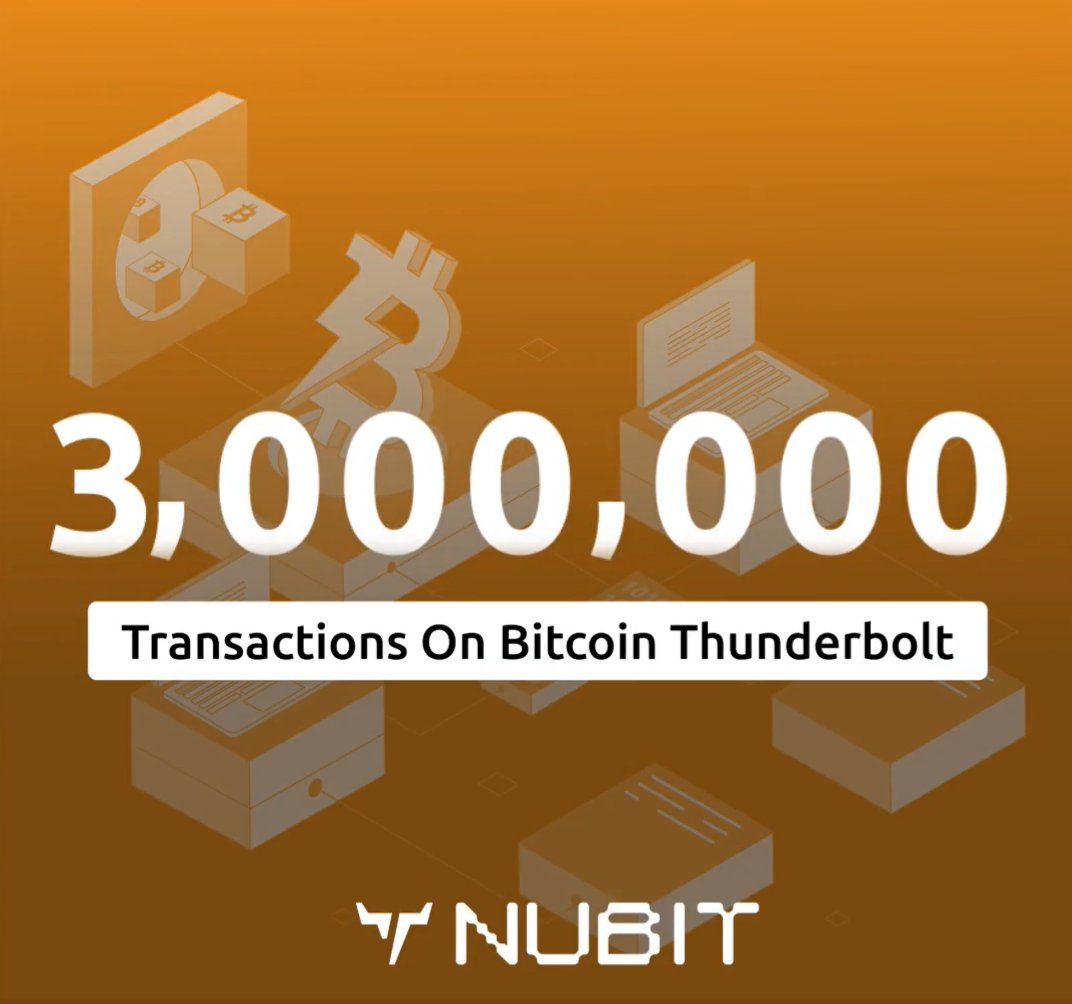 Nubit Hits 3M Transactions on Bitcoin Thunderbolt