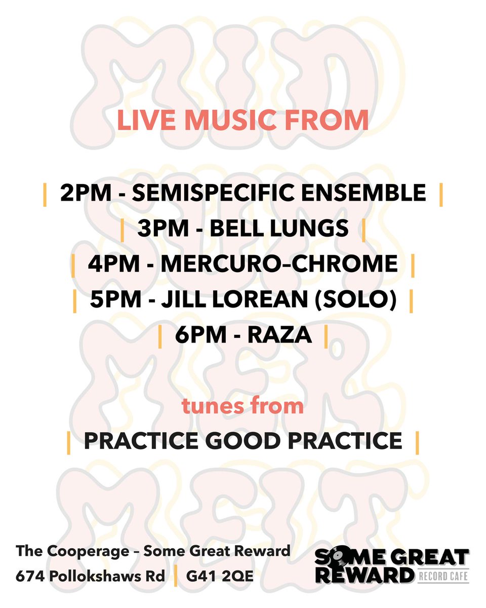 This Saturday 14th sees the return of MIDSUMMER MELT to The Cooperage courtyard.  
Some great acts have very generously donated their time and skills to make this happen, all for charity. 
Swing by and enjoy the vibes and consider making a donation if you can.