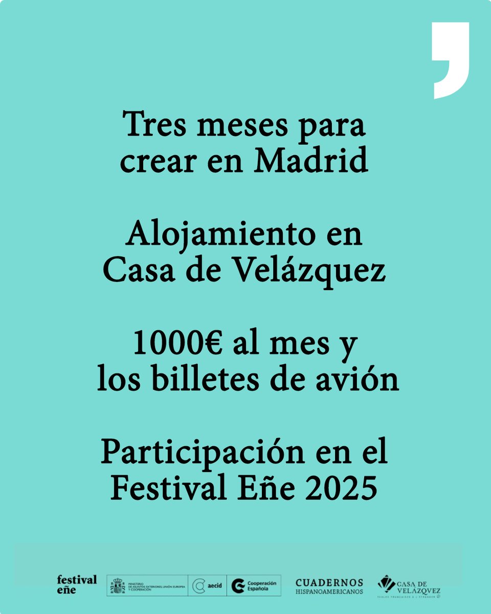 ¿Aún no te has postulado a la Residencia de Creación Literaria para autores de Latinoamérica y el Caribe?
📢 ¡Buena noticia! Ampliamos el plazo hasta el lunes 16 de junio.

👉 festivalene.lafabrica.com/residencia-de-…