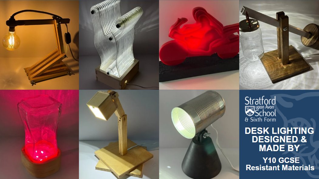 StraUponAvonSch's tweet image. Stunning work from Y10, designing &amp;amp; making these desk lights, such varied inspiration and so well executed 👏 #SuASEnthuse