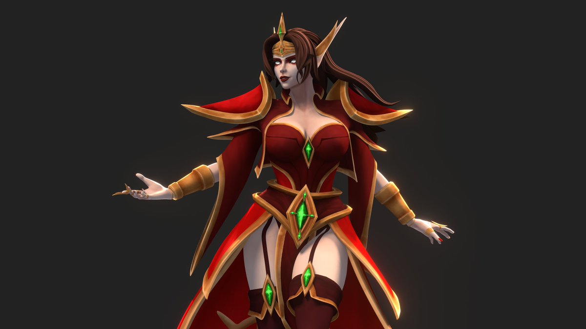 This is the character I just finished for my 4th semester exam last week. She's based of concept art of the Sorceress unit from Warcraft 3 Reforged
#Warcraft #Blender