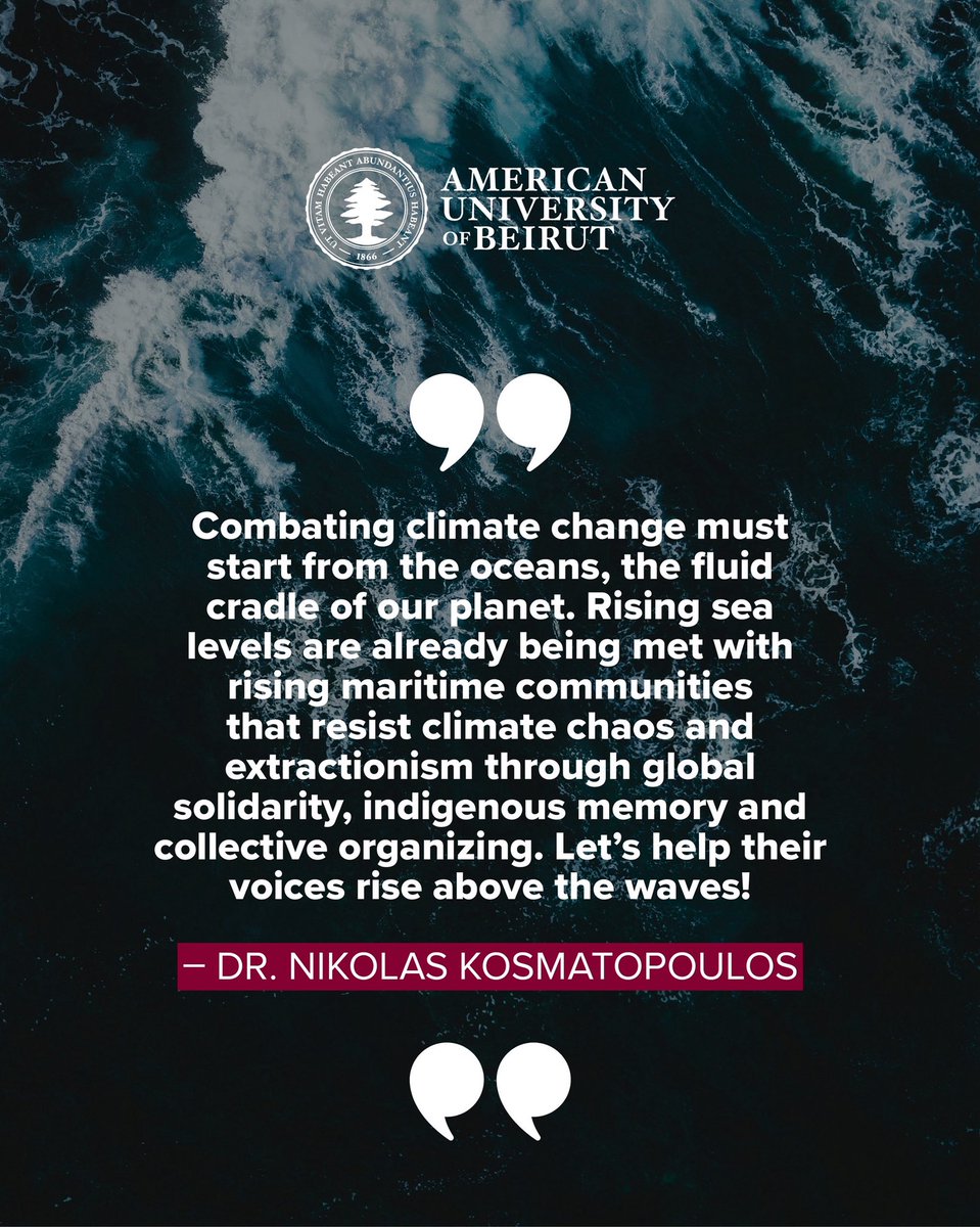 Yesterday was World Oceans Day, and we echo the powerful call of Dr. Nikolas Kosmatopoulos to protect our blue planet. #WorldOceansDay #AUB
