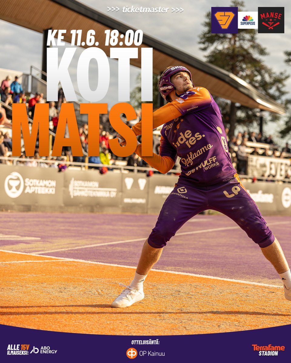 Finaaliuusinta keskiviikkona Hiukassa! 🔥

⚾ Sotkamon Jymy - Manse PP
📆 11.6.2025 klo 18
🏟 Terrafame Stadion
🔖 ticketmaster.fi/sotkamonjymy

📸: Olli Korhonen

#pesis