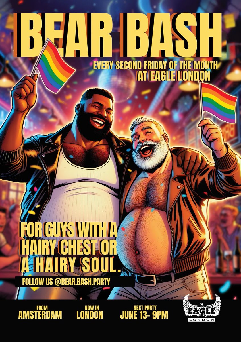 This Friday is the return of Bear Bash! Grab a free burger from the Bear-B-B-Q plus extended happy hour till 11pm.