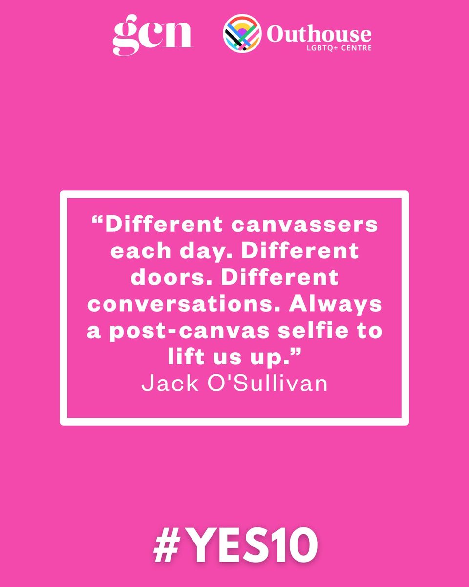GCNmag's tweet photo. The referendum didn't happen magically; it took determined, hopeful people putting the work in day after day. To the canvassers and campaigners, we salute you! Want to be part of our #YES10 campaign in collaboration with @outhouse_dublin? Use the link π https://t.co/QdvBKWYaEe https://t.co/pwItvARICy