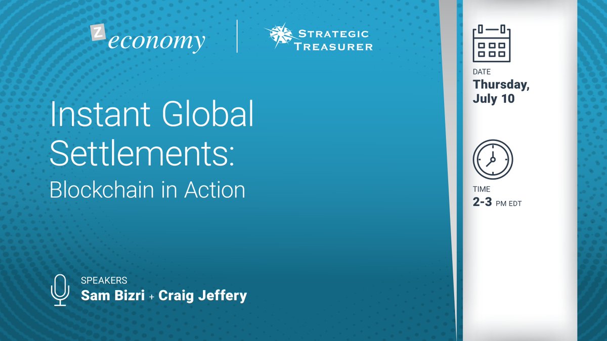 Blockchain is reshaping cross-border payments. Join Strategic Treasurer &amp; Zeconomy to explore faster payments, lower FX costs &amp; capital-light cash mgmt.

🔗 Register: strategictreasurer.com/webinar-instan…

Don’t miss this chance to reimagine your treasury strategy with blockchain innovation.