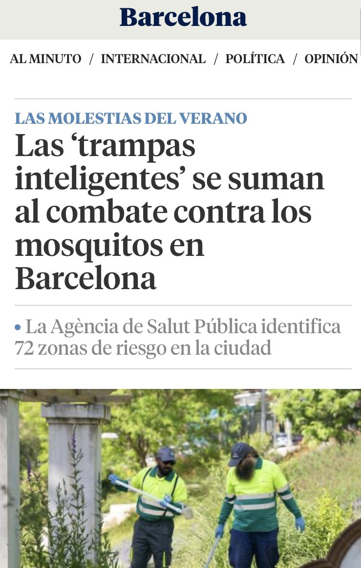 1/2 🦟 Llevamos más de 10 años colaborando con la #ASPB en el Programa de Vigilancia y Control de #mosquitos en la ciudad de #Barcelona, y estamos orgullosos de ver cómo cada año se avanza en medios, conocimiento y tecnología 🛰️:…