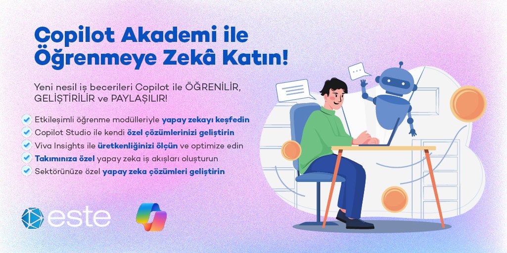 estebilisim's tweet photo. 🎯Copilot Akademi, kullanım kılavuzları, video eğitimleri ve etkileşimli modüllerle yapay zekâya alışmanızı kolaylaştırıyor. Yapay zeka okuryazarlığını tüm ekibinize kazandırın.  Detaylar için 👇

https://t.co/P7hdUWTusf
#EsteBilisim #Copilot #Microsoft365 https://t.co/PDJWu5OEHr