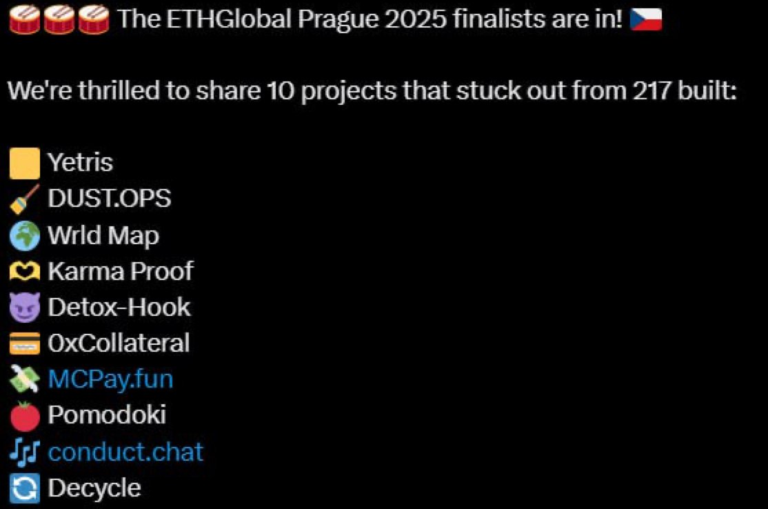 #ETH ETHGlobal presented the finalists of ETHGlobal Prague 2025