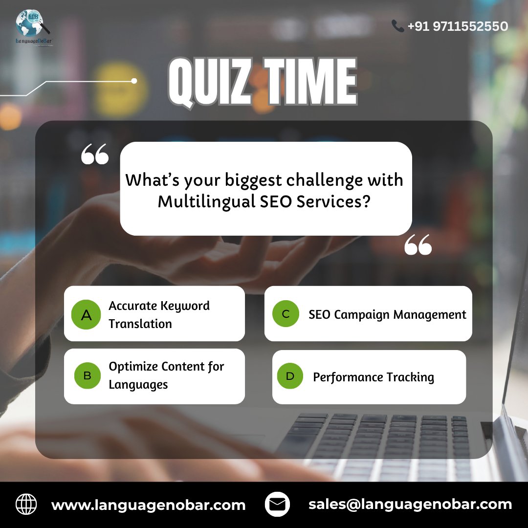 LanguageNoBar's tweet image. 🌍 Multilingual SEO sounds great… until it gets complicated! 😅
✅Translating keywords accurately
✅Optimizing content for different languages
✅Managing multiple SEO campaigns
✅Tracking and measuring performance
#SEOProblems #GlobalSEO #ContentLocalization #SEOExperts
