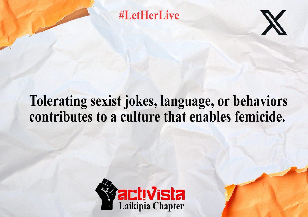 Rehema Abdulrazak. (@remmiewoodsie) on Twitter photo You know what?, you who tolerates sexist jokes and behaviors, you are contributing to a culture that enables femicide.
#LetHerLive
Break The Silence
<a href="/Activista_031/">Activista Laikipia</a>
<a href="/EcoVistaKE/">EcoVistaKe</a>
<a href="/Activista047/">Activista Nairobi Chapter</a>
<a href="/ActivistaKisumu/">Activista Kisumu</a>
<a href="/Activista030/">Activista Baringo</a>
<a href="/activistaHBay/">Activista Homa Bay</a> You know what?, you who tolerates sexist jokes and behaviors, you are contributing to a culture that enables femicide.
#LetHerLive
Break The Silence
<a href="/Activista_031/">Activista Laikipia</a>
<a href="/EcoVistaKE/">EcoVistaKe</a>
<a href="/Activista047/">Activista Nairobi Chapter</a>
<a href="/ActivistaKisumu/">Activista Kisumu</a>
<a href="/Activista030/">Activista Baringo</a>
<a href="/activistaHBay/">Activista Homa Bay</a>
