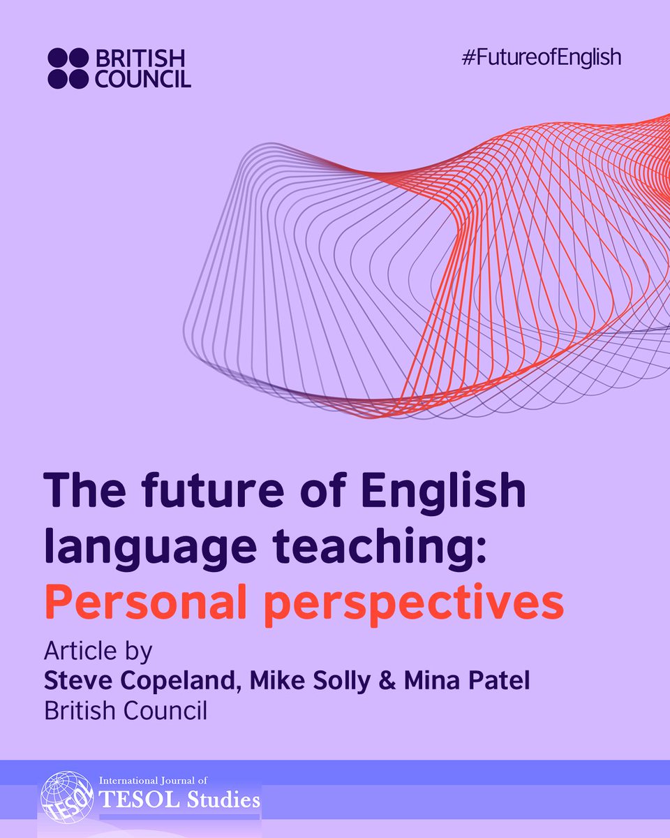 TeachingEnglish's tweet image. This paper outlines the @BritishCouncil&apos;s Future of English programme from both a historical perspective (the work on the futures thinking in English language teaching since the turn of the millennium) and the British Council’s 2023 publication, The Future of English: Global…