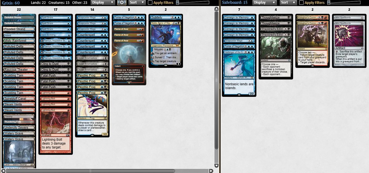 Shadowz2005's tweet photo. Top 4 Modern Challenge with @Corey_Burkhart Grixis. Deck was a blast to play, and seemed pretty solid against both Energy and Prowess. https://t.co/jx5DUZHN2W