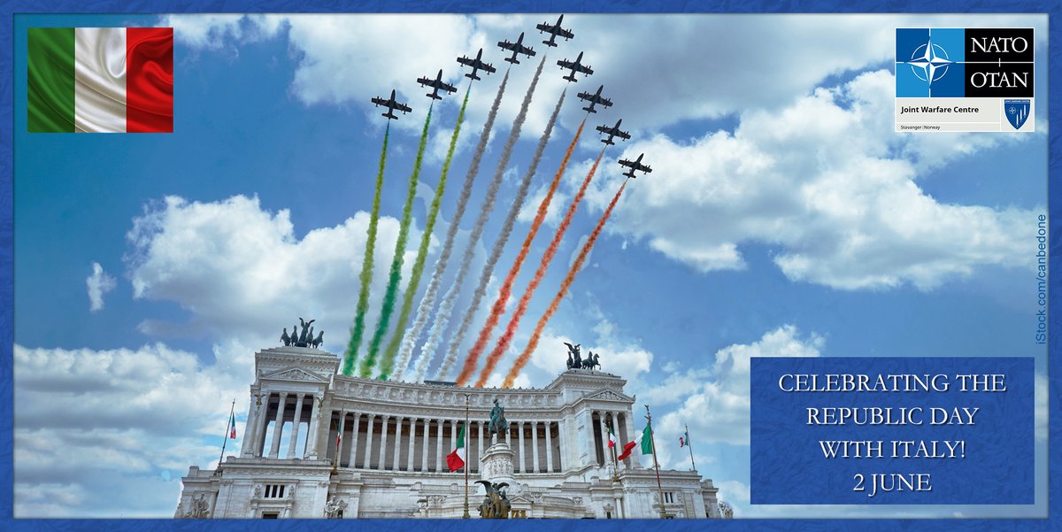 NATO Joint Warfare Centre (@nato_jwc) on Twitter photo Today we celebrate the Republic Day of #Italy! 🇮🇹
Oggi celebriamo la festa della Repubblica Italiana! 🇮🇹
#WeAreNATO <a href="/Palazzo_Chigi/">Palazzo_Chigi</a> Today we celebrate the Republic Day of #Italy! 🇮🇹
Oggi celebriamo la festa della Repubblica Italiana! 🇮🇹
#WeAreNATO <a href="/Palazzo_Chigi/">Palazzo_Chigi</a>