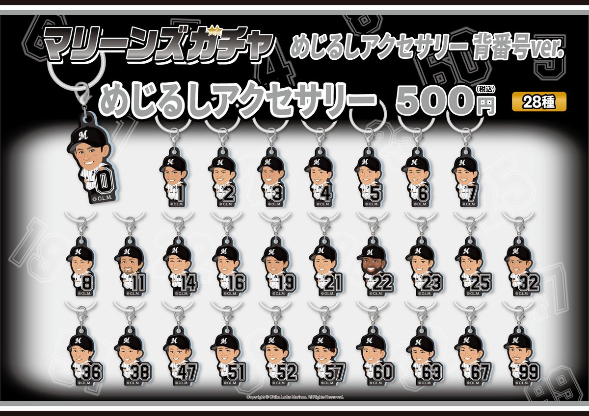 千葉ロッテマリーンズ めじるしアクセサリー 背番号ver.が発売開始
