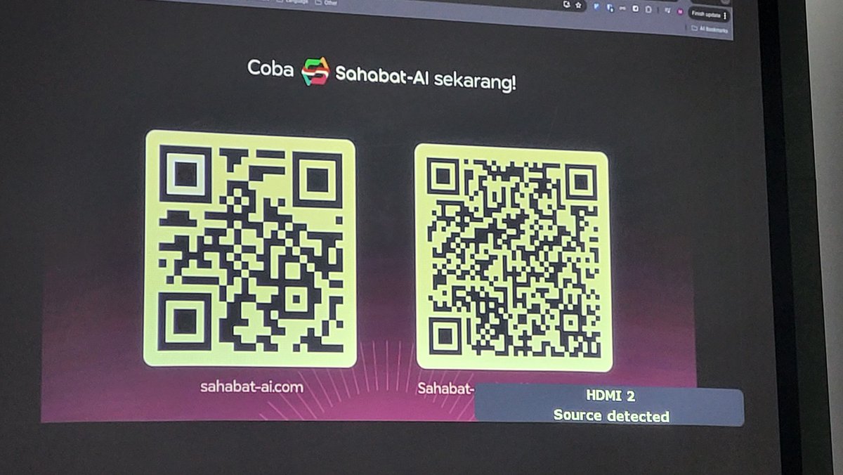 idlyupma's tweet image. Sahabat AI is an AI chat app for Indonesian languages and dialects.

The project me and our team have been working on for last 3 months. Please try it and let me know :)

Works with English too.
