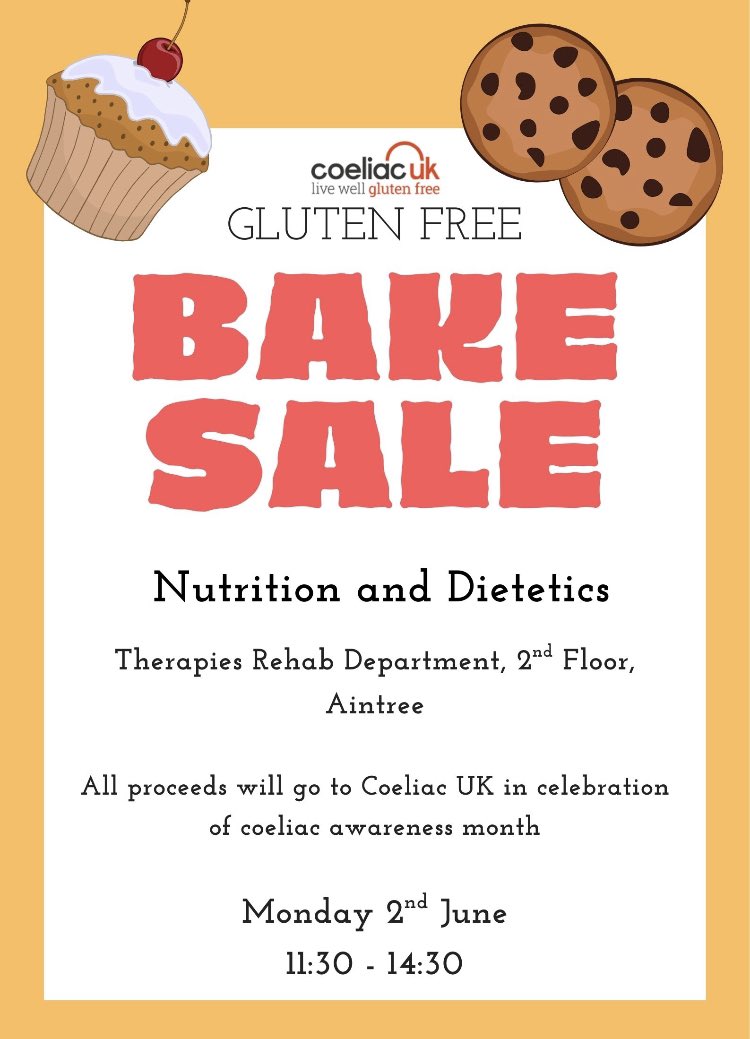 Dietetics at Liverpool University Hospitals FT (@luhftdietitians) on Twitter photo It’s day 1 of dietitians week and as part of our activities we are having a staff bake sale to raise money for coeliac UK 🍰🍪 <a href="/Coeliac_UK/">Coeliac_UK</a> #dietitiansweek #coeliacawarenessmonth It’s day 1 of dietitians week and as part of our activities we are having a staff bake sale to raise money for coeliac UK 🍰🍪 <a href="/Coeliac_UK/">Coeliac_UK</a> #dietitiansweek #coeliacawarenessmonth
