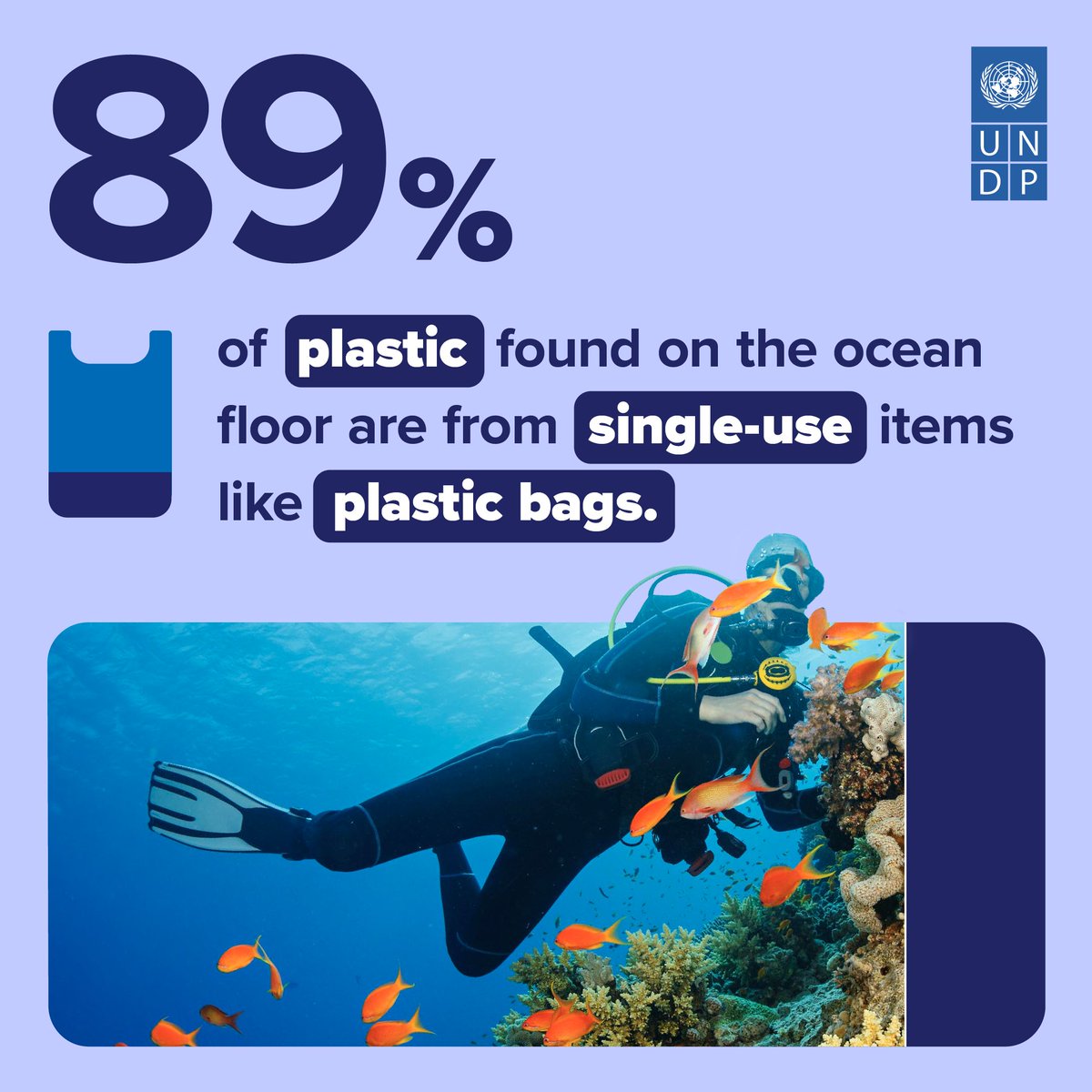 What's under the surface?

Fish, coral, plants... and trillions of pieces of plastic.

Plastics destroy marine habitats and travel up the food chain to humans.

Join us to #SaveOurOcean.